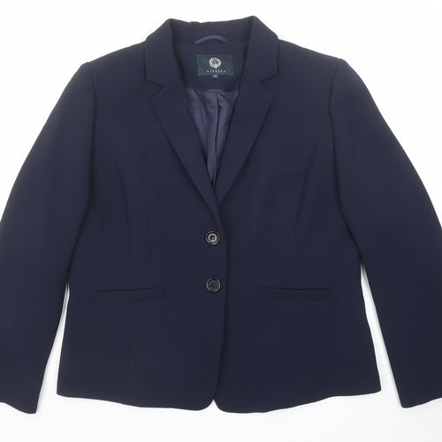 Viyella Womens Blue Jacket Blazer Size 18 Button
