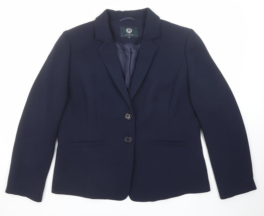 Viyella Womens Blue Jacket Blazer Size 18 Button
