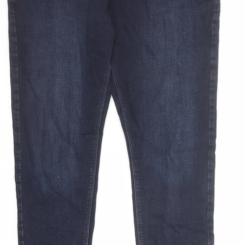 Marks and Spencer Mens Blue Cotton Skinny Jeans Size 36 in L33 in Regular Zip