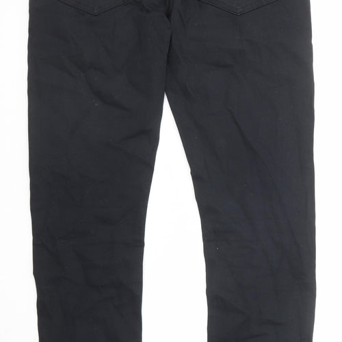 Marks and Spencer Mens Black Cotton Skinny Jeans Size 34 in L33 in Slim Zip