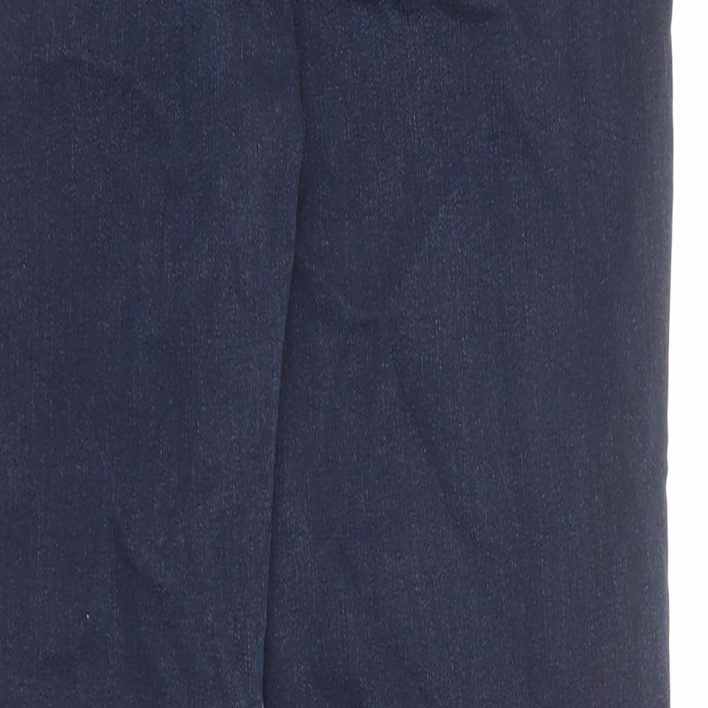Marks and Spencer Womens Blue Cotton Skinny Jeans Size 12 Regular Zip - Long Leg