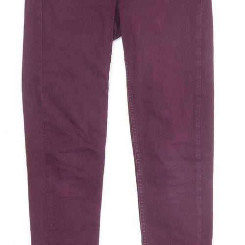 Oasis Womens Purple Cotton Skinny Jeans Size 8 Regular Zip