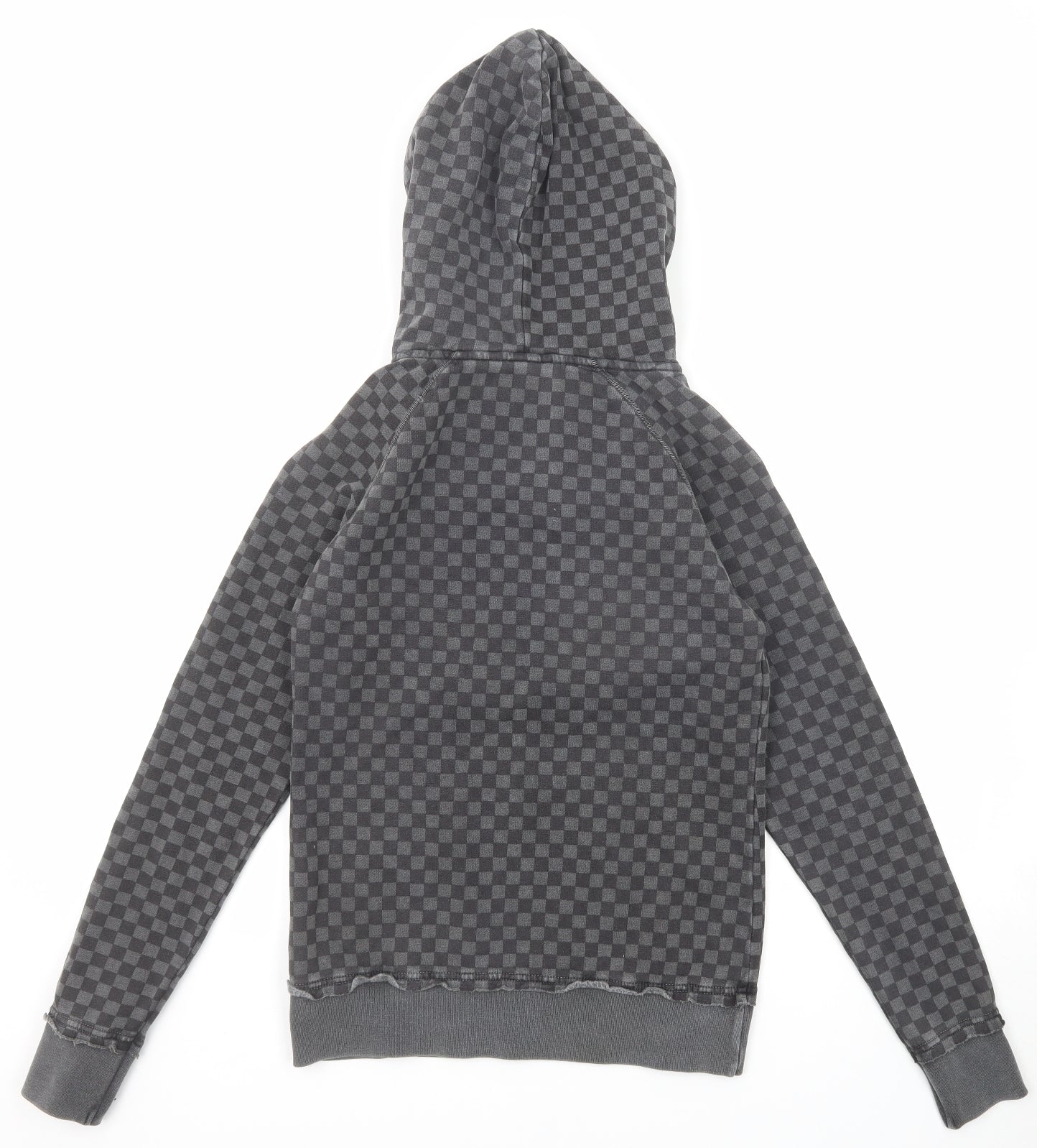 VANS Womens Grey Check Cotton Pullover Hoodie Size 8 Pullover