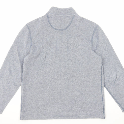 Kirkland Mens Blue Cotton Pullover Sweatshirt Size M Zip