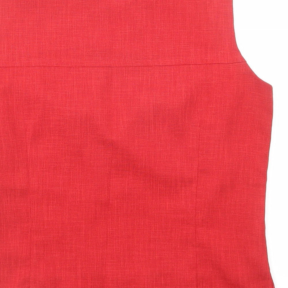 Klass Womens Red Polyester Basic Tank Size 12 Round Neck