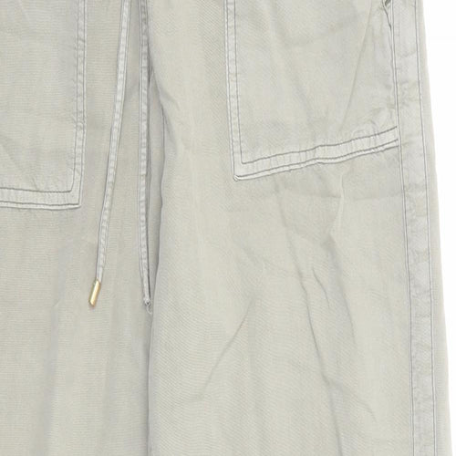 H&M Womens Green Viscose Sweatpants Trousers Size 10 Regular Drawstring