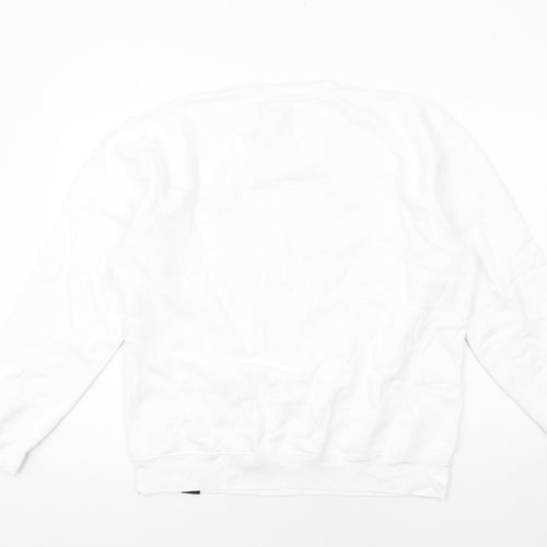 Northern Monk Mens White Cotton Pullover Sweatshirt Size L