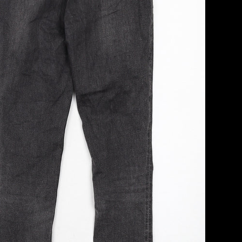 H&M Womens Grey Cotton Skinny Jeans Size 14 Regular Zip