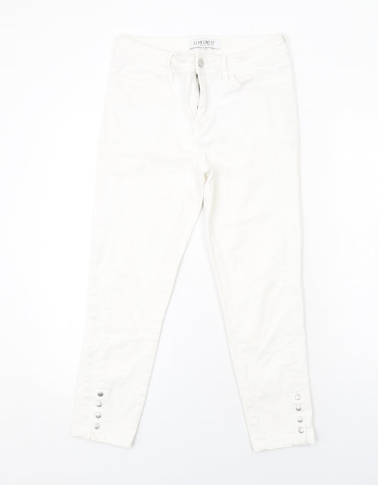 Jeanswest Womens White Cotton Skinny Jeans Size 10 Regular Zip