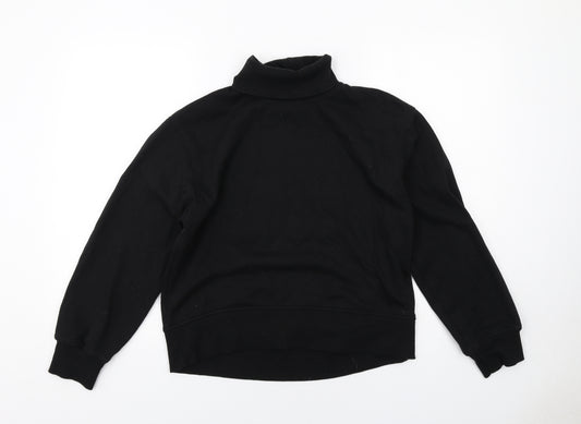 Zara Womens Black Cotton Pullover Sweatshirt Size S Pullover - Roll Neck