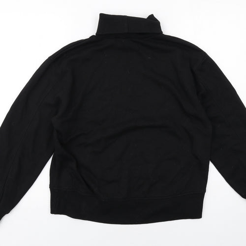 Zara Womens Black Cotton Pullover Sweatshirt Size S Pullover - Roll Neck