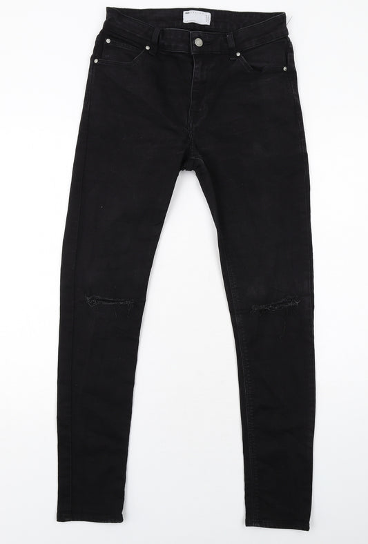 ASOS Mens Black Cotton Skinny Jeans Size 31 in L32 in Regular Zip