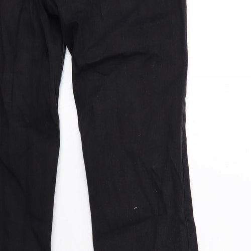 Bershka Womens Black Cotton Flared Jeans Size 10 Regular Zip