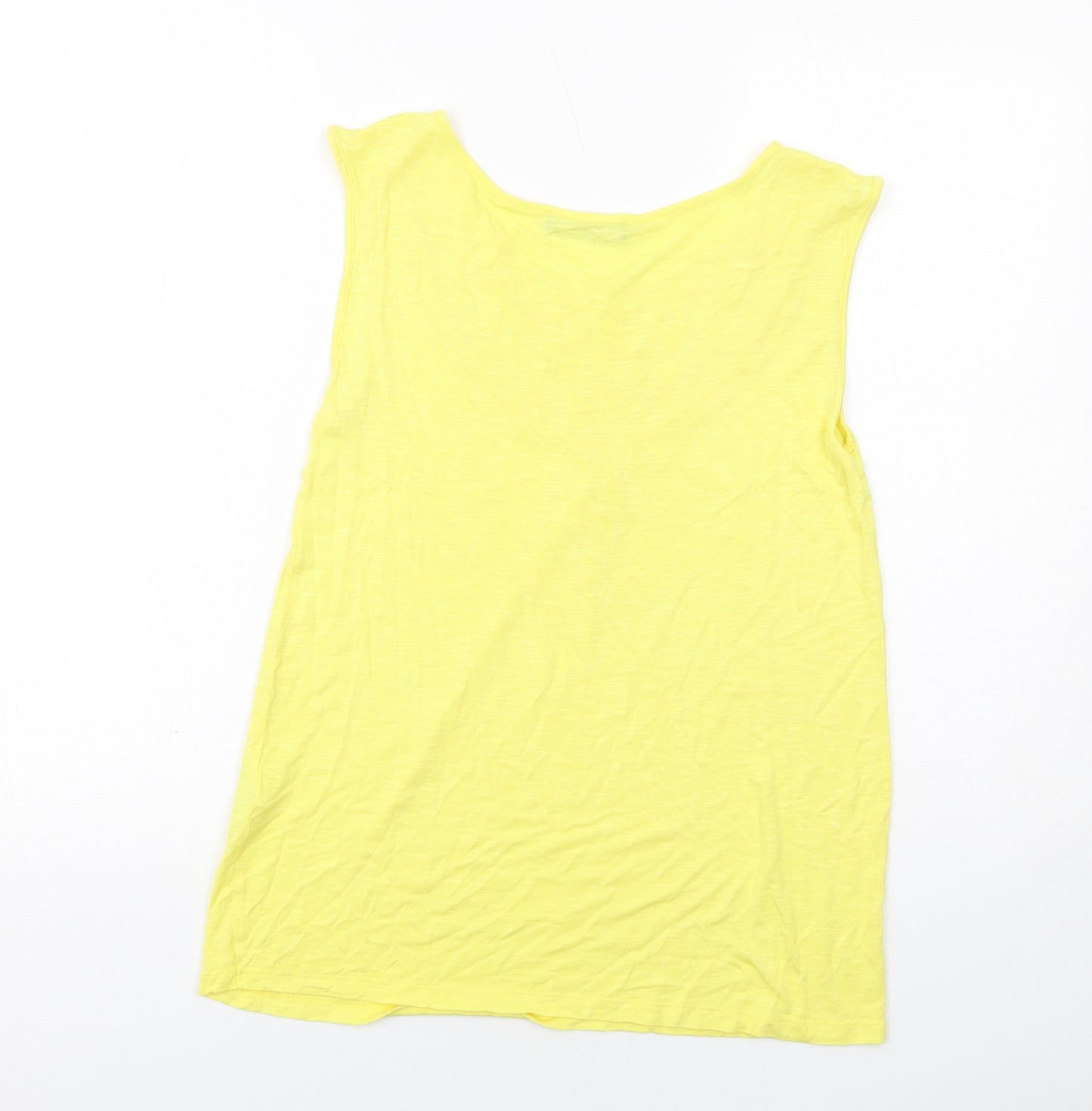 Kaleidoscope Womens Yellow Viscose Basic T-Shirt Size 12 Boat Neck