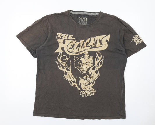 NEXT Mens Green Cotton T-Shirt Size XL Round Neck - The Hellcats