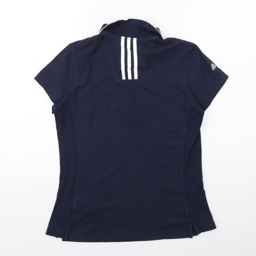 adidas Womens Blue Cotton Basic Polo Size 12 Collared