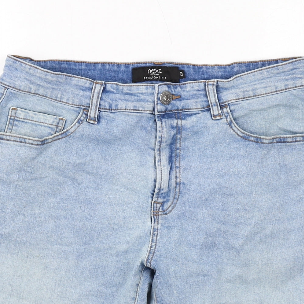 NEXT Mens Blue Cotton Bermuda Shorts Size 32 in Regular Zip
