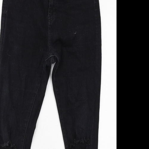 Boohoo Womens Black Cotton Skinny Jeans Size 10 Regular Zip