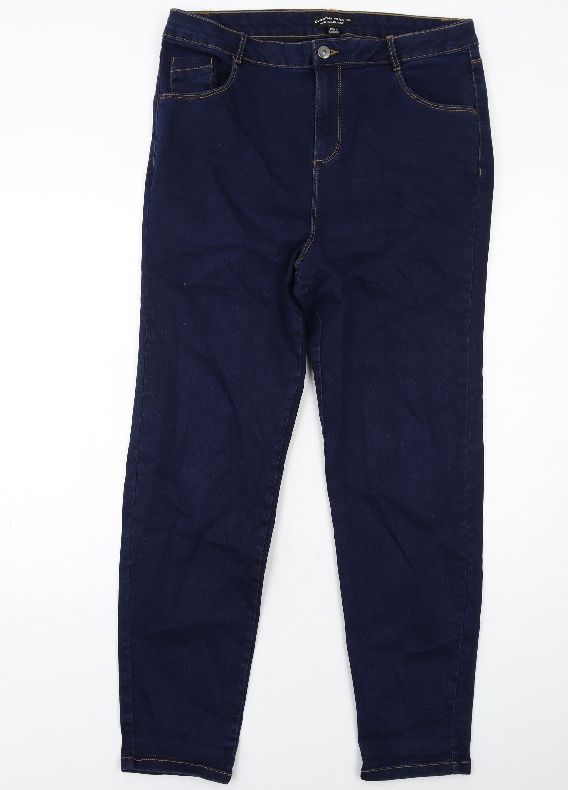 Dorothy Perkins Womens Blue Cotton Skinny Jeans Size 20 Regular Zip