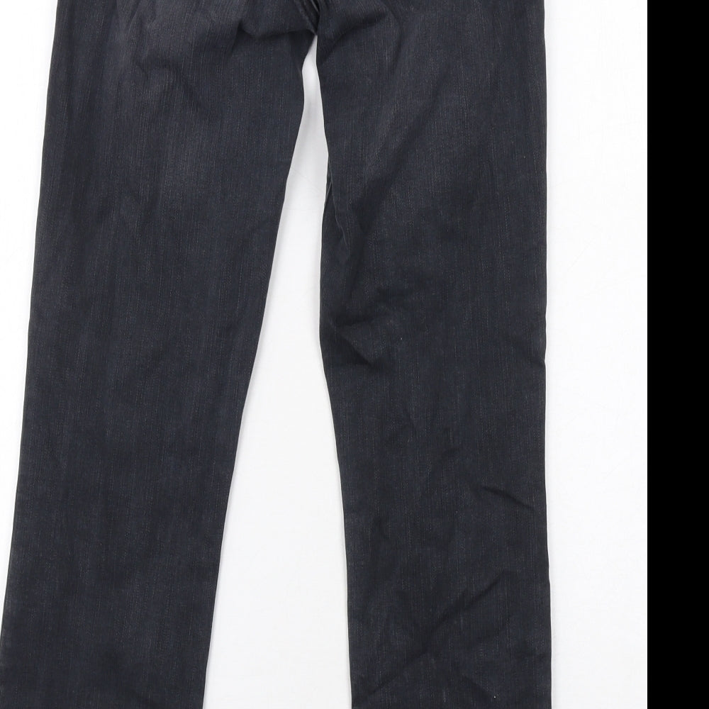 Gap Womens Grey Cotton Straight Jeans Size 10 Slim Zip