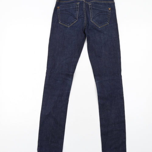 Topshop Womens Blue Cotton Skinny Jeans Size 6 L30 in Regular Zip