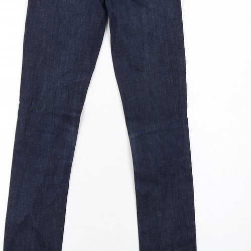 Topshop Womens Blue Cotton Skinny Jeans Size 6 L30 in Regular Zip