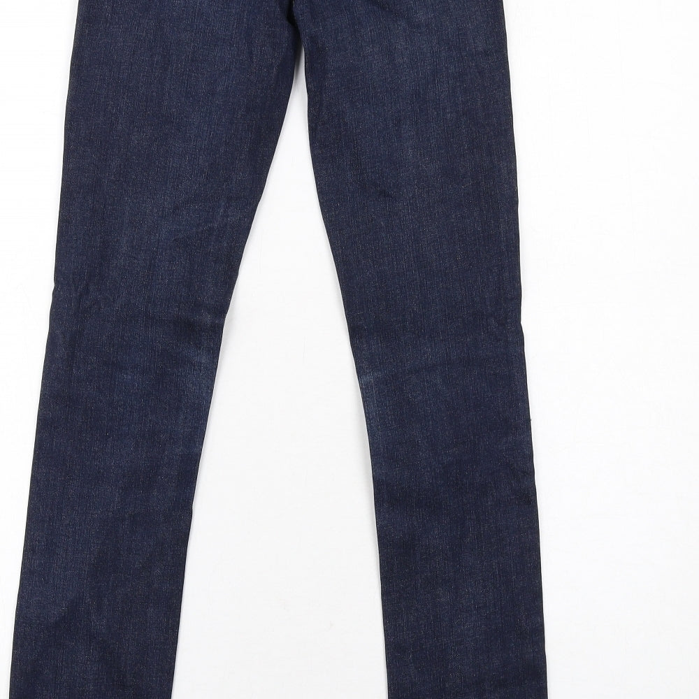 Topshop Womens Blue Cotton Skinny Jeans Size 6 L30 in Regular Zip