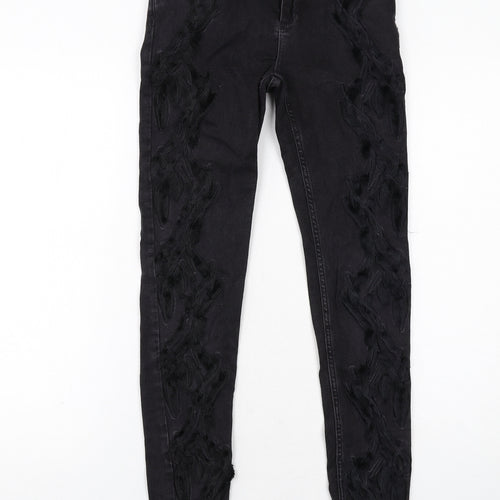 Sandro Womens Black Cotton Skinny Jeans Size 10 Regular Zip