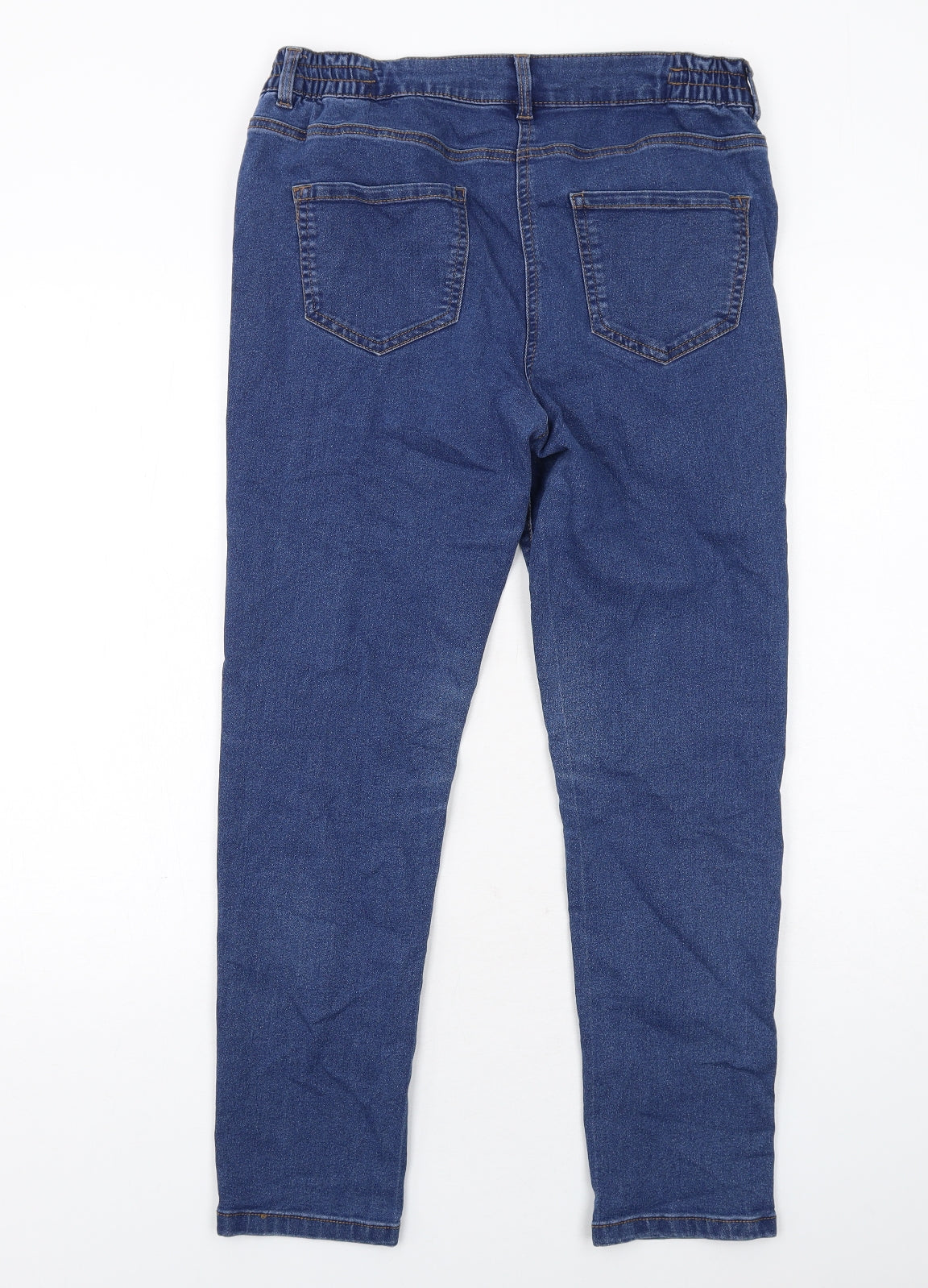 Bonmarché Womens Blue Cotton Skinny Jeans Size 12 Regular Zip