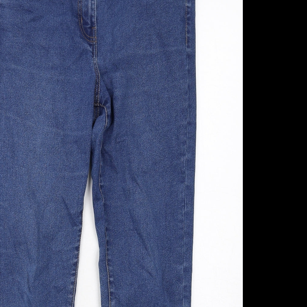 Bonmarché Womens Blue Cotton Skinny Jeans Size 12 Regular Zip