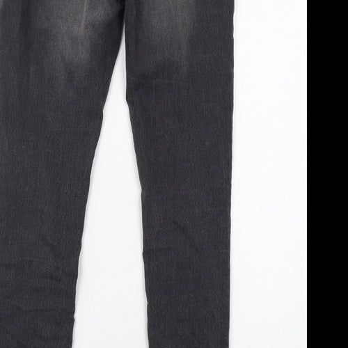 NEXT Womens Grey Cotton Skinny Jeans Size 12 Regular Zip
