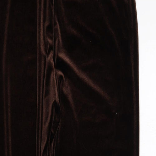 EWM Womens Brown Polyester Dress Pants Trousers Size 12 Regular
