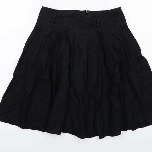 Dorothy Perkins Womens Black Linen Tulip Skirt Size 10 Zip