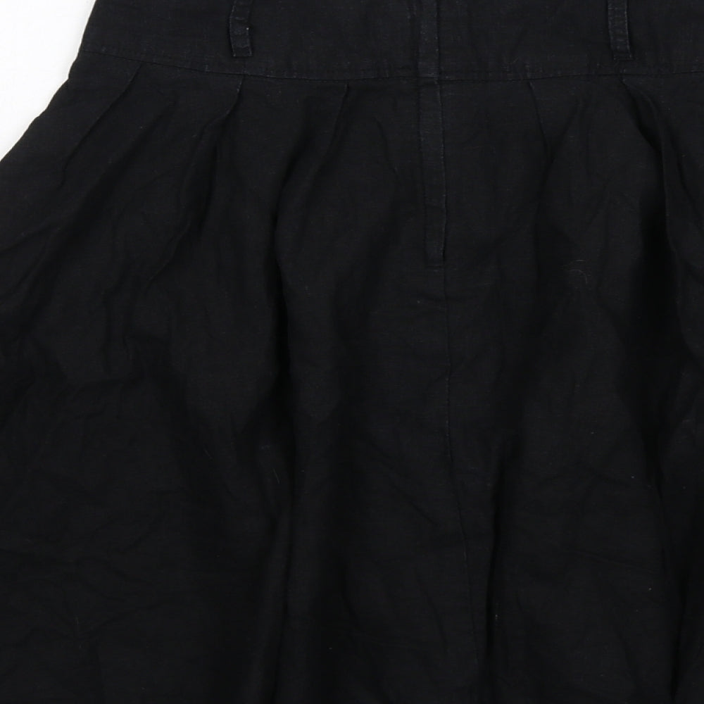 Dorothy Perkins Womens Black Linen Tulip Skirt Size 10 Zip