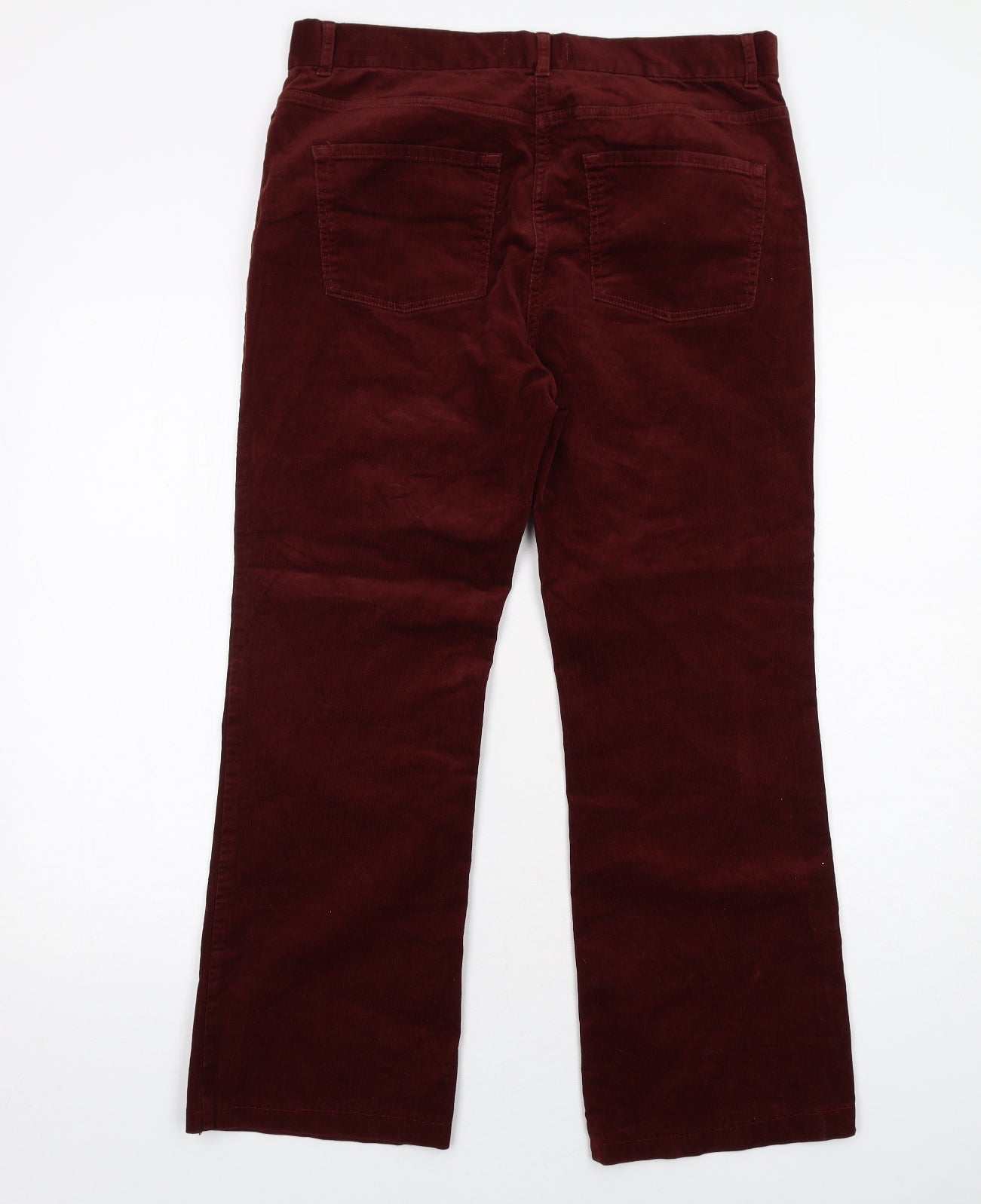 Per Una Womens Red Cotton Trousers Size 14 Regular Zip