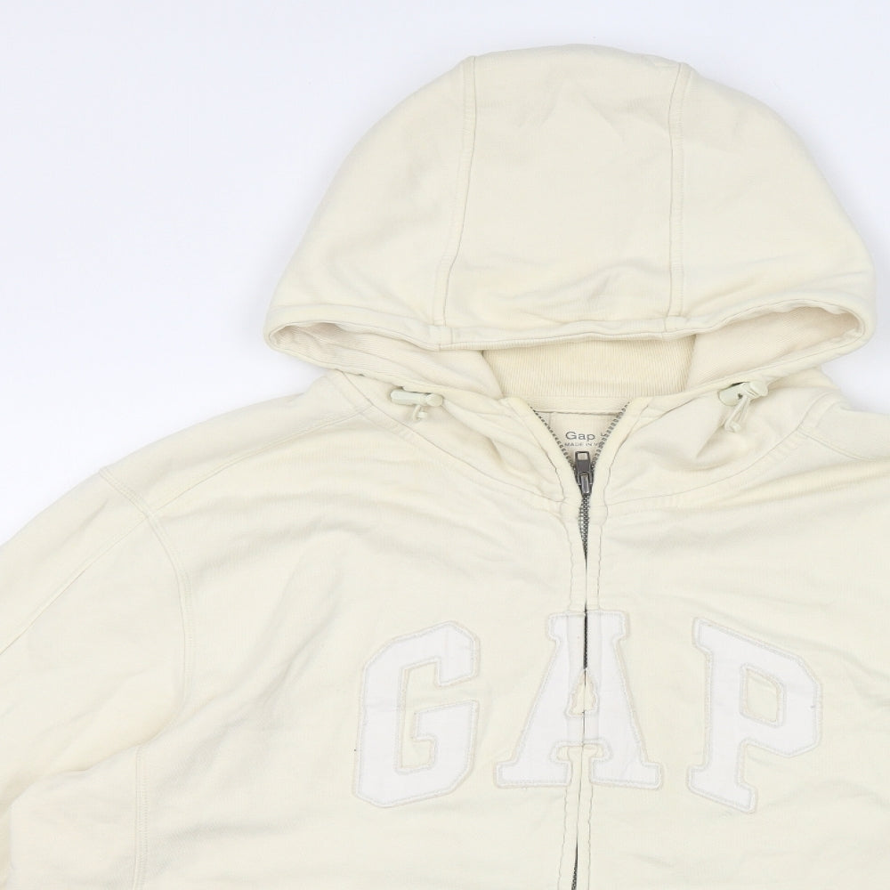 Gap Mens Ivory Cotton Full Zip Hoodie Size L