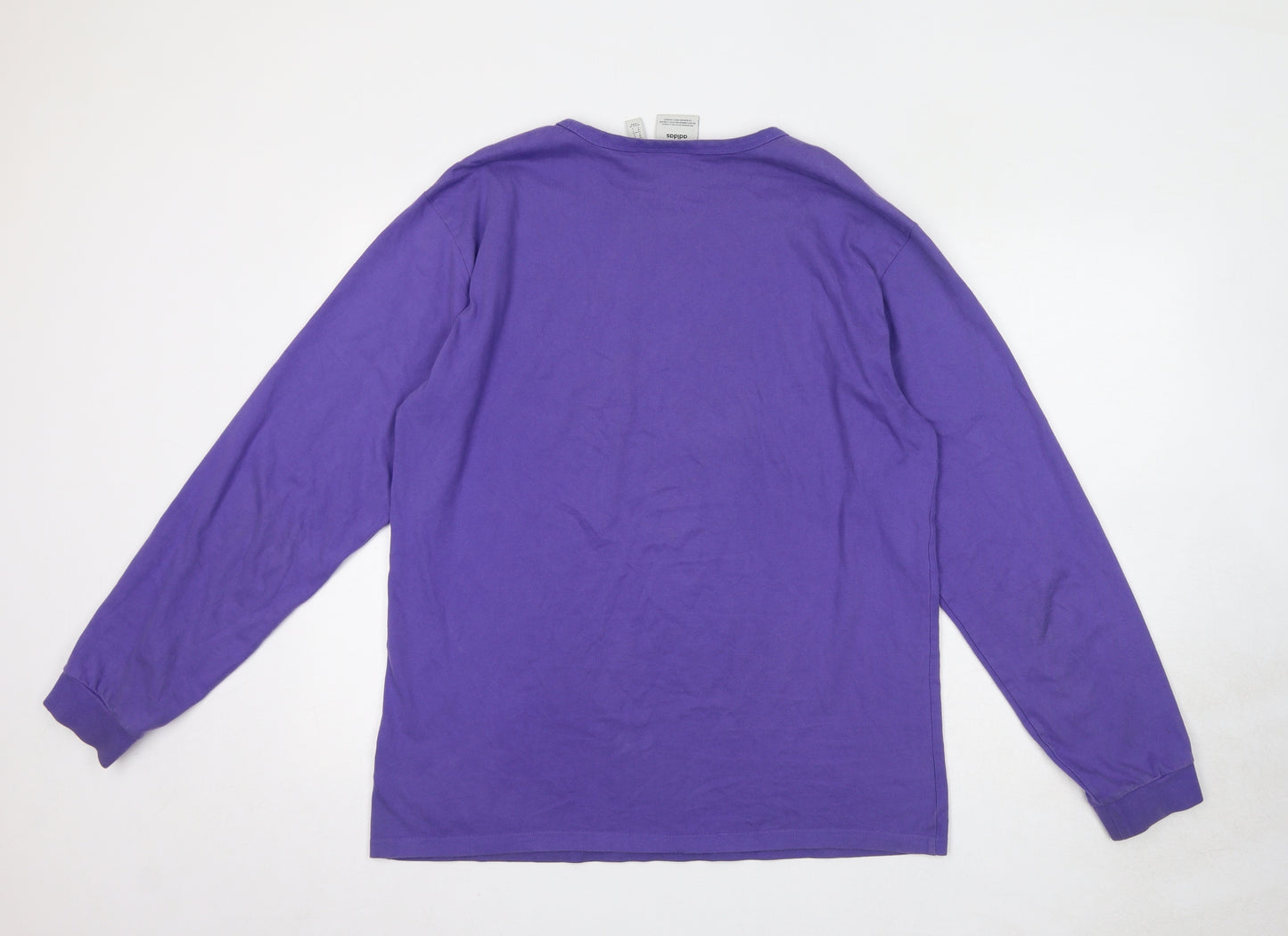 adidas Mens Purple Cotton Pullover Sweatshirt Size L