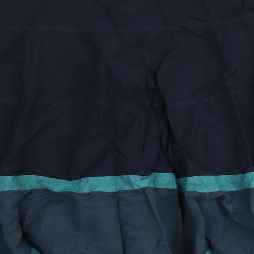 Per Una Womens Blue Cotton Swing Skirt Size 18 Zip