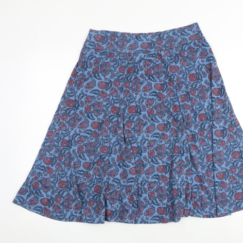 Marisota Womens Blue Floral Polyester Swing Skirt Size 18