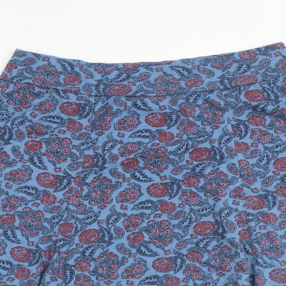 Marisota Womens Blue Floral Polyester Swing Skirt Size 18