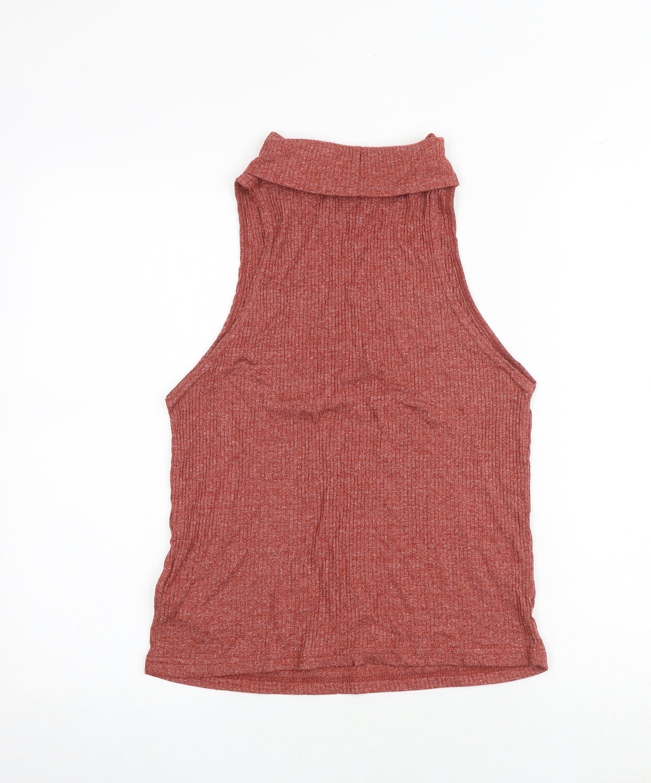New Look Womens Red Polyester Basic Tank Size 16 Roll Neck