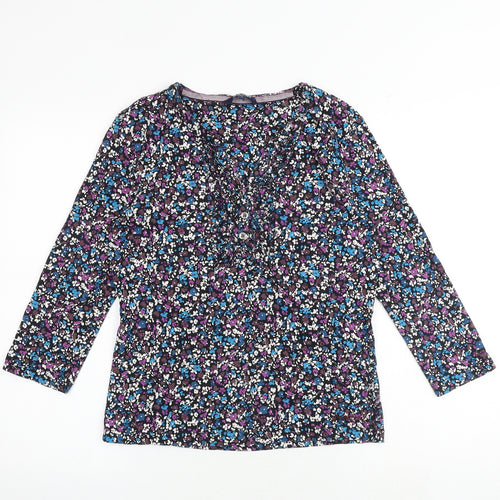 Maine Womens Multicoloured Floral 100% Cotton Basic T-Shirt Size 12 V-Neck