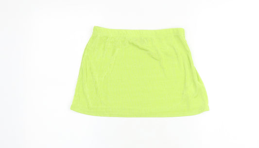 PRETTYLITTLETHING Womens Green Polyester Mini Skirt Size 12
