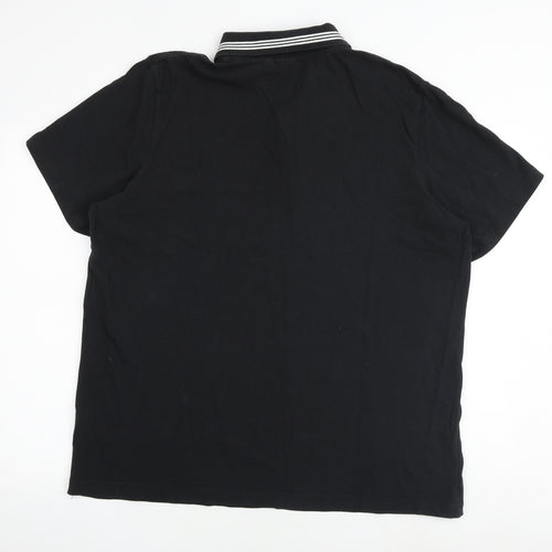 adidas Mens Black 100% Cotton Polo Size XL Collared Button