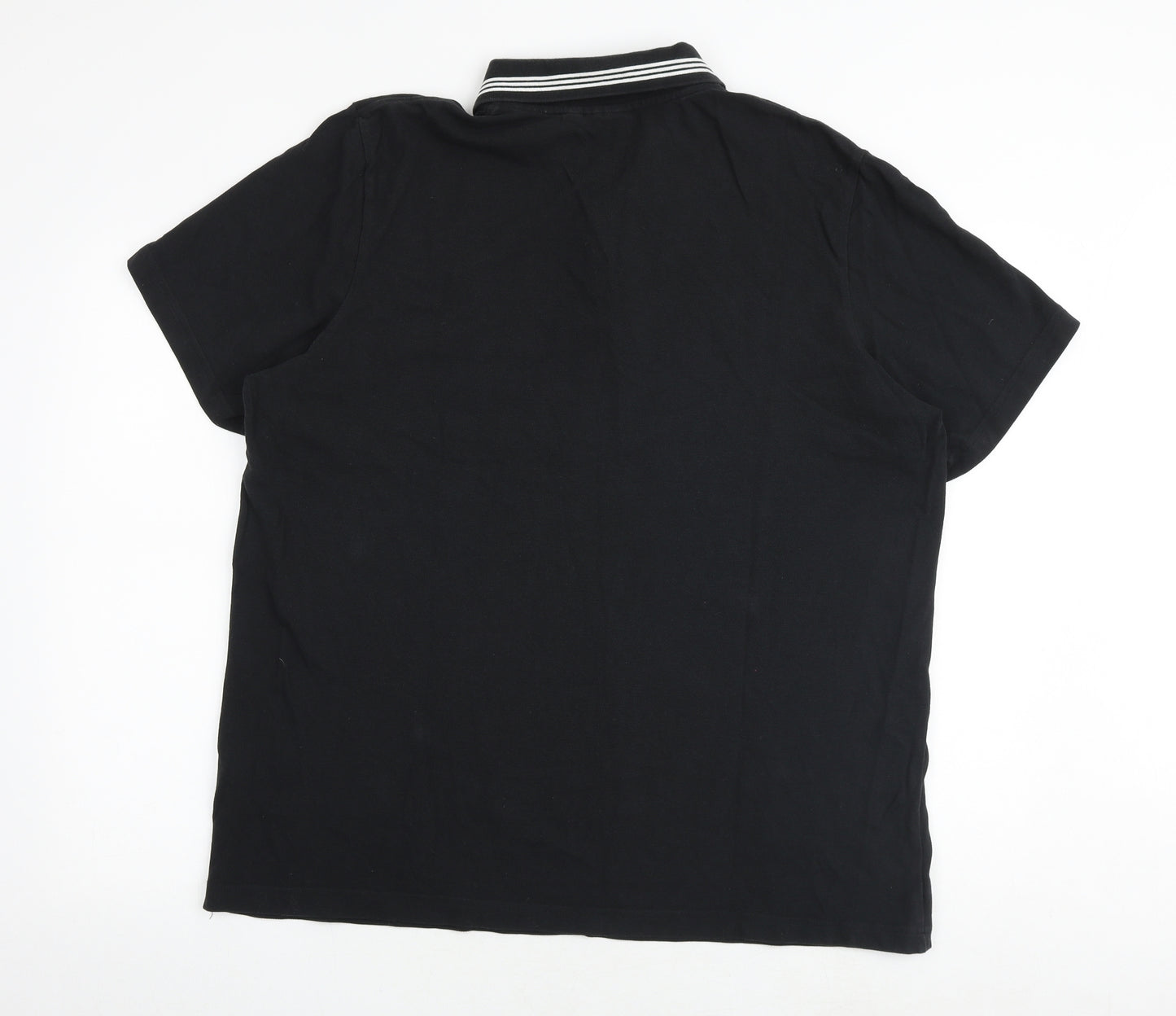 adidas Mens Black 100% Cotton Polo Size XL Collared Button