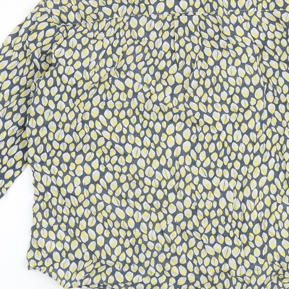Uniqlo Womens Multicoloured Geometric 100% Cotton Basic Button-Up Size M Collared