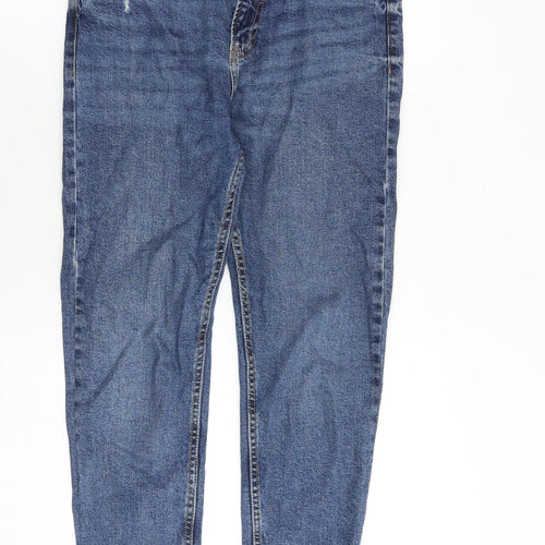 Bershka Womens Blue Cotton Skinny Jeans Size 8 Regular Zip