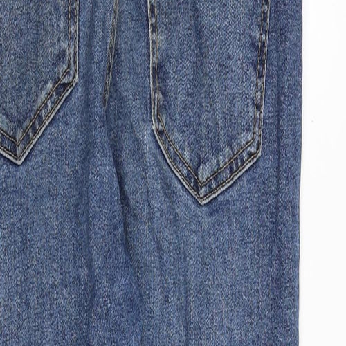 Bershka Womens Blue Cotton Skinny Jeans Size 8 Regular Zip