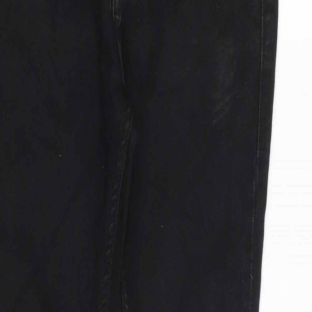 Topman Mens Black Cotton Skinny Jeans Size 30 in Slim Zip - Short Leg
