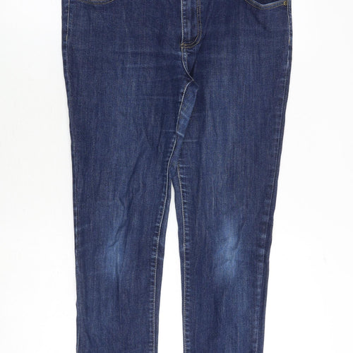 La Redoute Womens Blue Cotton Skinny Jeans Size 14 Regular Zip